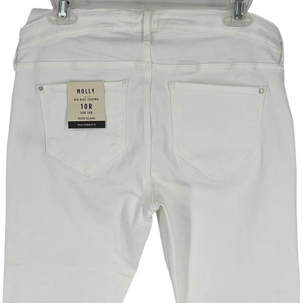 River Island maternity WHITE MOLLY MID RISE SKINNY JEANS SZ 10